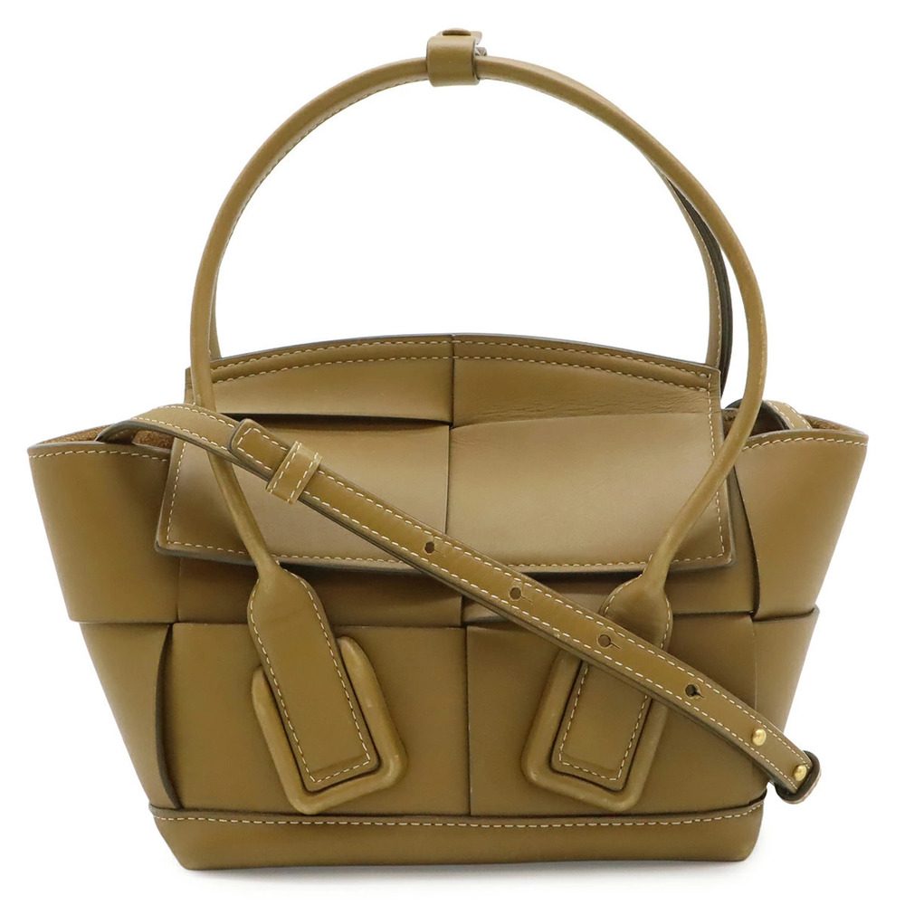 BOTTEGA VENETA Maxi Intrecciato The Arco 2way Shoulder Bag Leather Dark Mustard